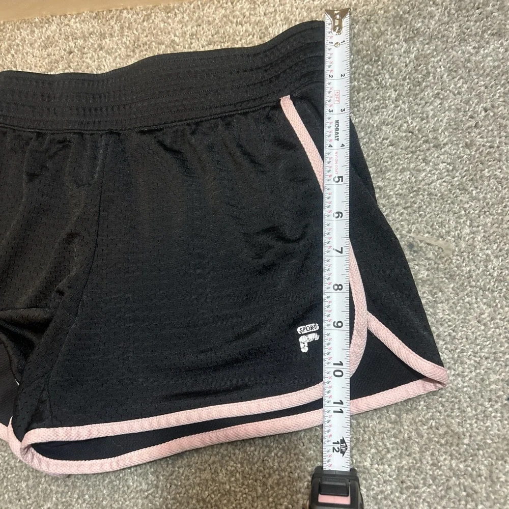 Fila women’s Black Athletic Shorts with Light Pink Trim - Picture 4 of 4